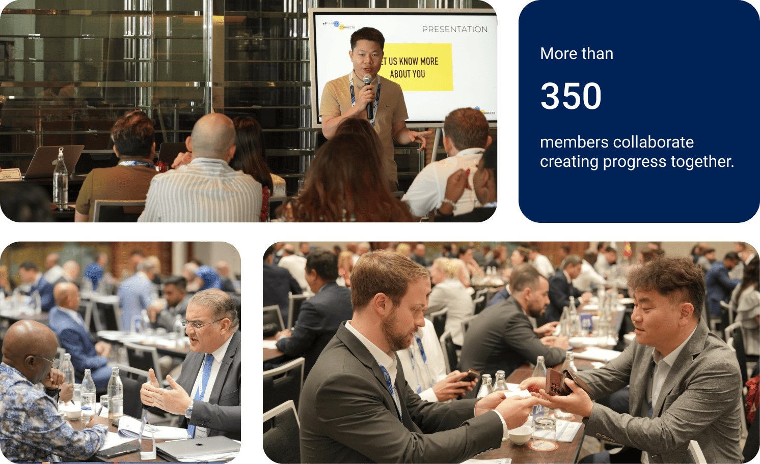 More than 350 members collaborate creating progress together.